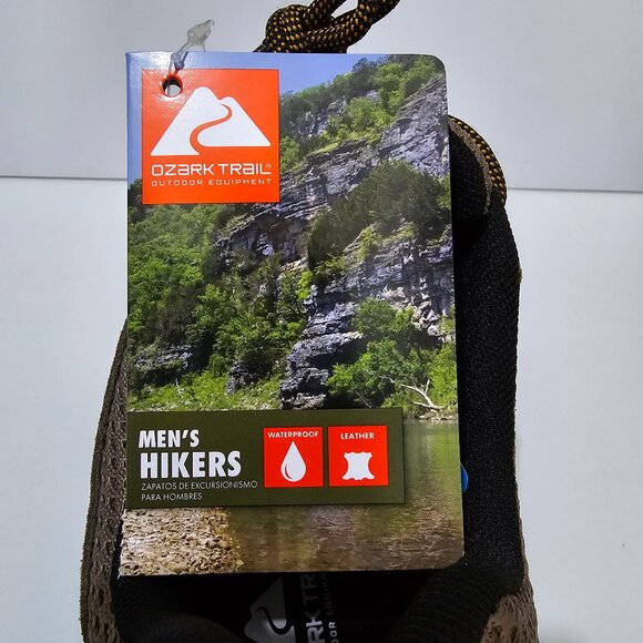 Men's Waterproof Hiking Boot Shoes Suede Leather Lightweight Lace Up Ozark Trail - Picture 6 of 15